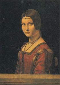 Leonardo  Da Vinci Portrait of a Lady at the Court of Milan (san05) Norge oil painting art